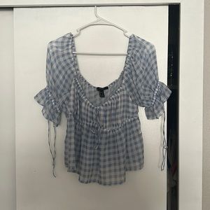 checkered blouse